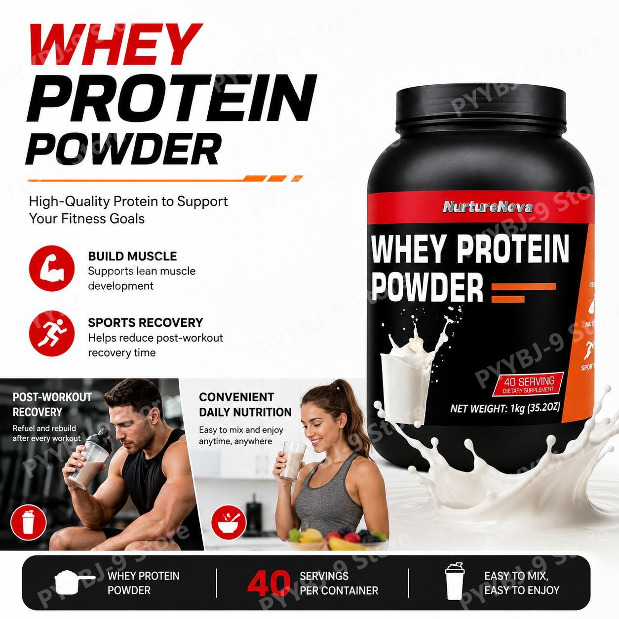 Fitness Nutrition Protein - NurtureNova Whey Protein Powder Milk Flavor