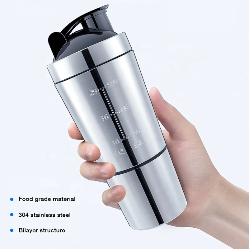 Fitness Nutrition Protein - Stainless Steel Protein Shaker Cup Portable