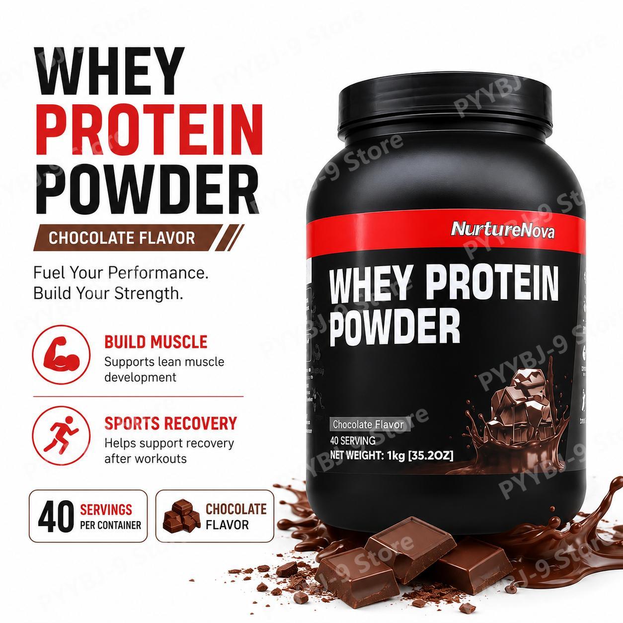 Fitness Nutrition Protein - NurtureNova Whey Protein Powder Chocolate Flavor