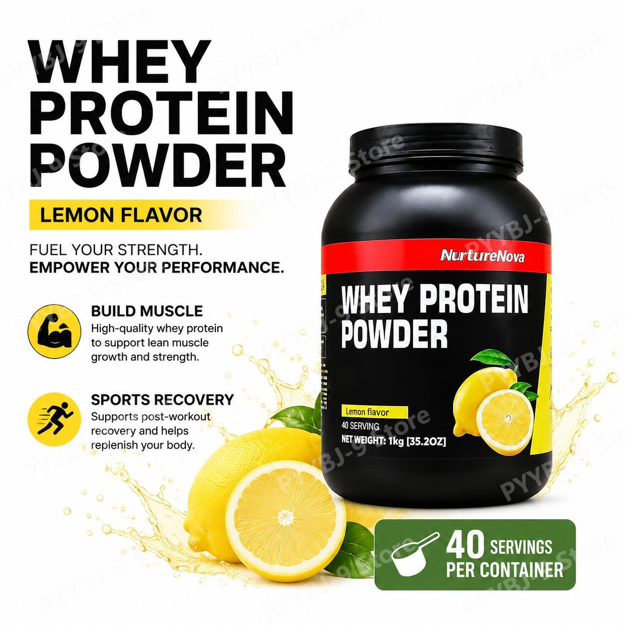 Fitness Nutrition Protein - NurtureNova Whey Protein Powder Lemon Flavor
